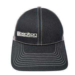 Beniton Construction Strapback Trucker Hat Black One Size Mesh Back HG